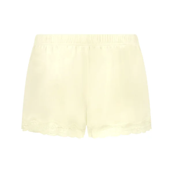 Short en velours à dentelle - Jaune