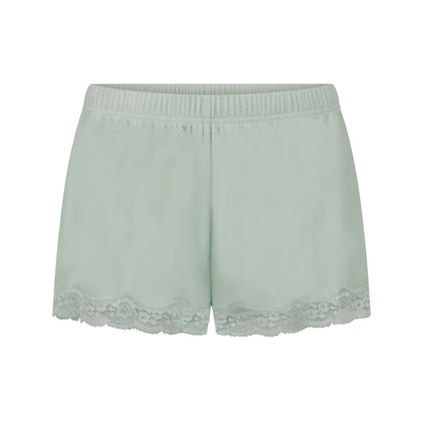 Short en velours à dentelle - Vert