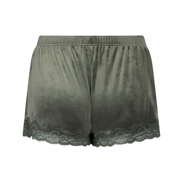 Short en velours à dentelle - Vert