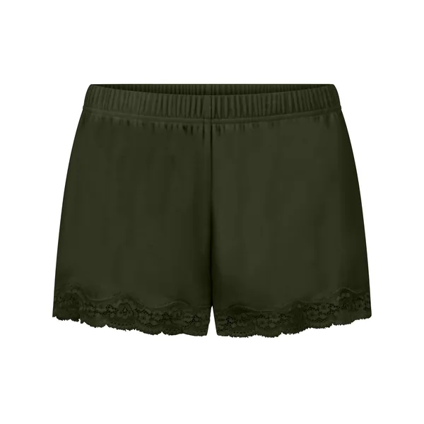 Short en velours à dentelle - Vert