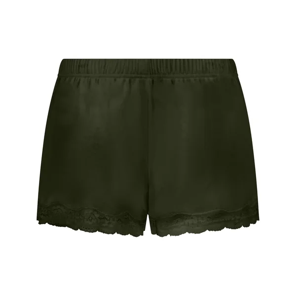 Short en velours à dentelle - Vert