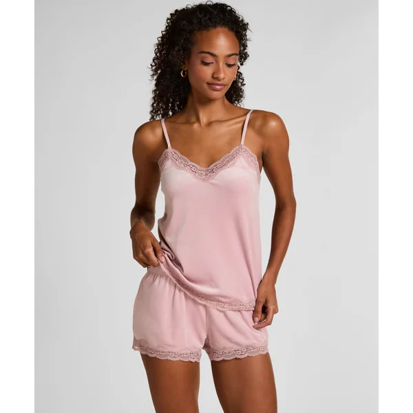 Short en velours à dentelle - Violet