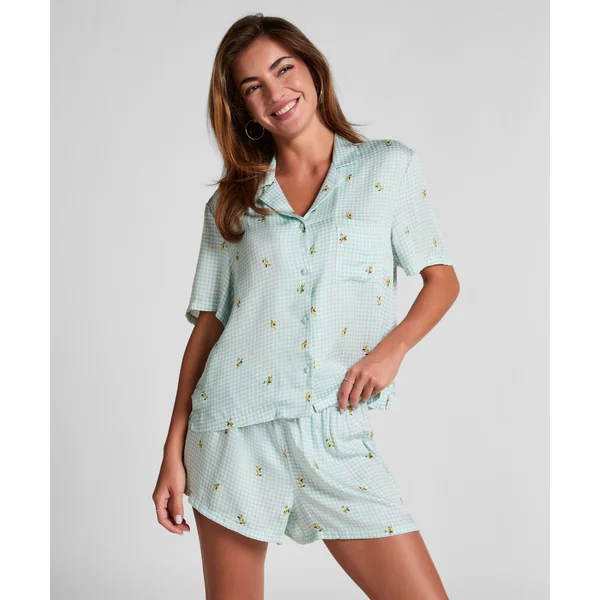 Short en viscose à carreaux - Vert