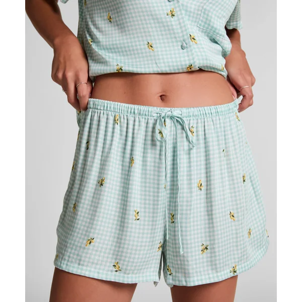 Short en viscose à carreaux - Vert