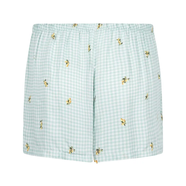 Short en viscose à carreaux - Vert