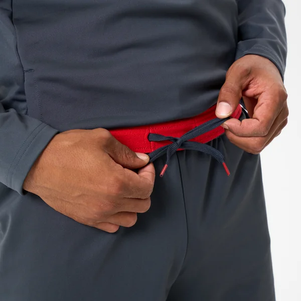Short long VIRALTO CLUB adulte rouge et gris carbone