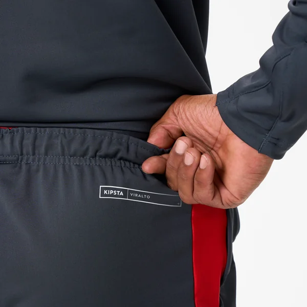 Short long VIRALTO CLUB adulte rouge et gris carbone