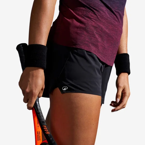 Short tennis light 2 en 1 femme - Light 900 noir