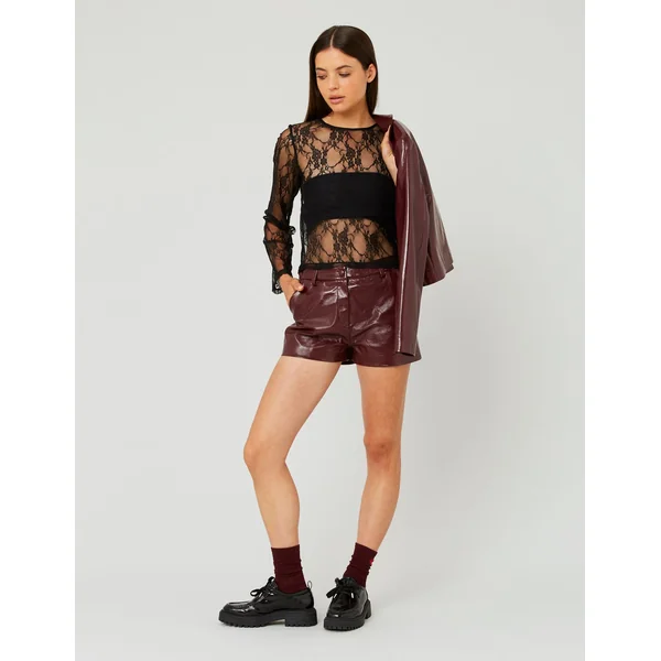 Short vinyle Bordeaux