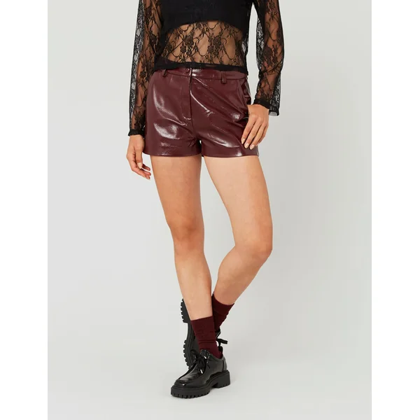 Short vinyle Bordeaux