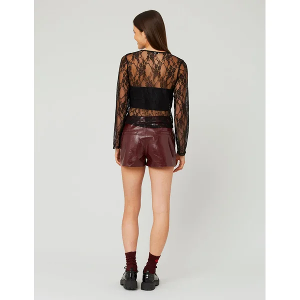Short vinyle Bordeaux