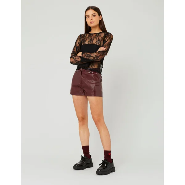 Short vinyle Bordeaux