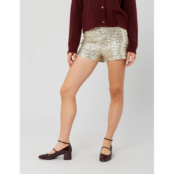 Short à sequins dorés Jaune foncé