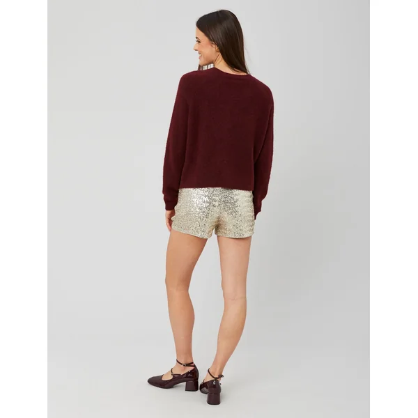 Short à sequins dorés Jaune foncé