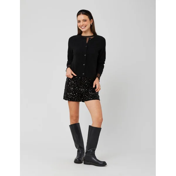 Short à sequins Noir