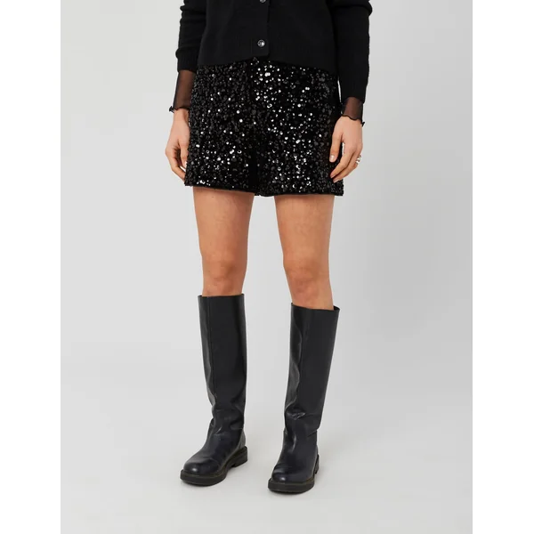 Short à sequins Noir