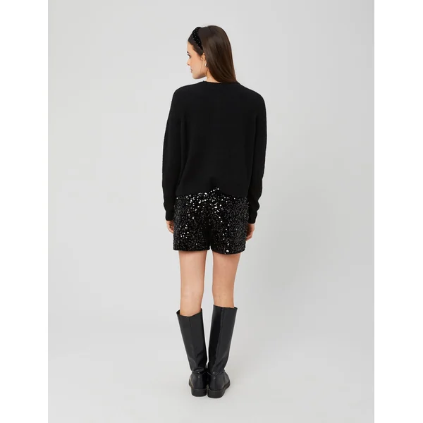 Short à sequins Noir