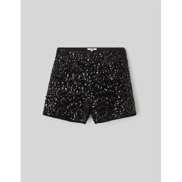 Short à sequins Noir