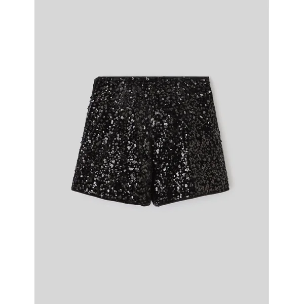 Short à sequins Noir