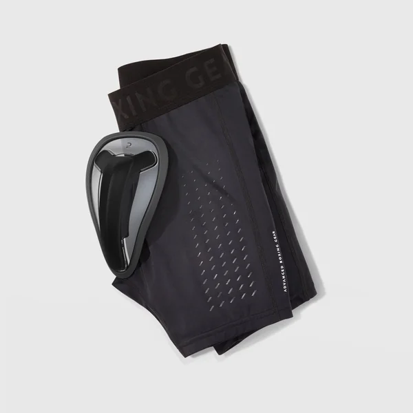 SHORT+COQUILLE FLEXIBLE COMBAT HOMME NOIR