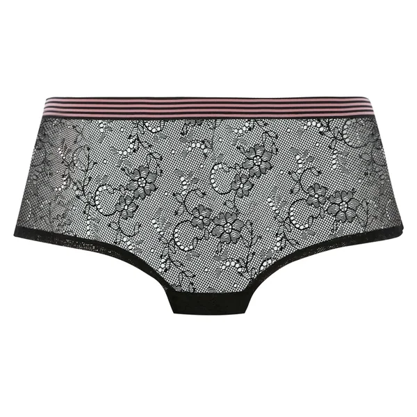 Shorty Freya WILD BLACK ROSE noir en nylon Freya