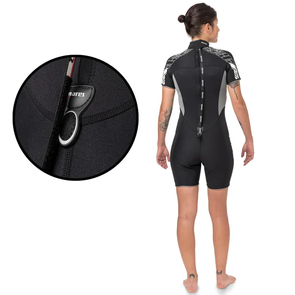 Shorty neoprene Plongée MARES Femme néoprène 2,5mm - REEF noir/gris