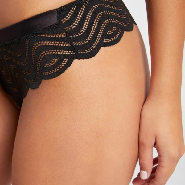 Shorty string noir Romane Morgan Lingerie