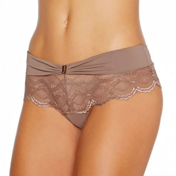 Shorty tanga cappuccino Secret POMM'POIRE - Marron en coton Pomm Poire