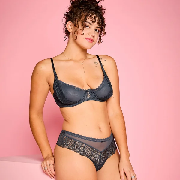 Shorty tanga gris Abeille Pomm Poire