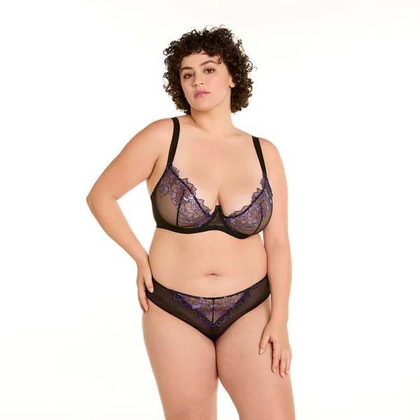 Shorty tanga noir/violet Amants Pomm Poire
