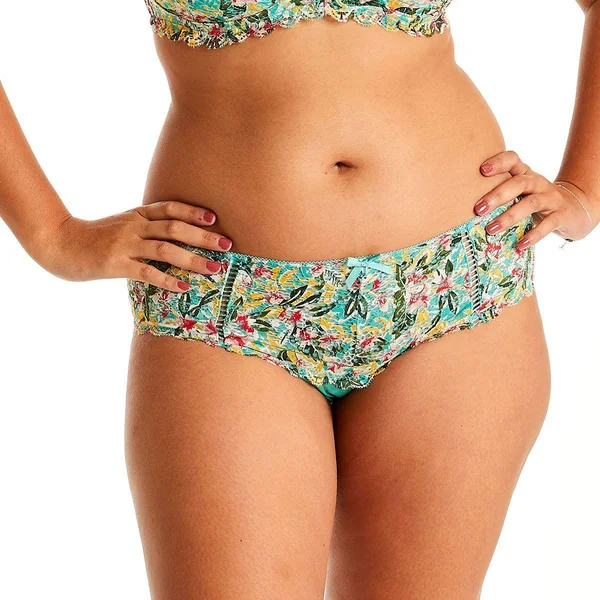 Shorty turquoise/jaune Elena bleu Pomm Poire