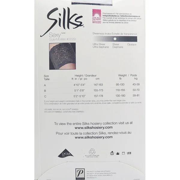 Silks - Bas de nylon sans bande à la taille et pointe ombrée Noir C