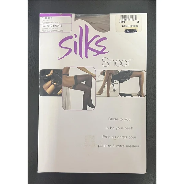 Silks - Bas-autofixants à bordure de dentelle et pointe ombre indémaillable 15 den Blush A
