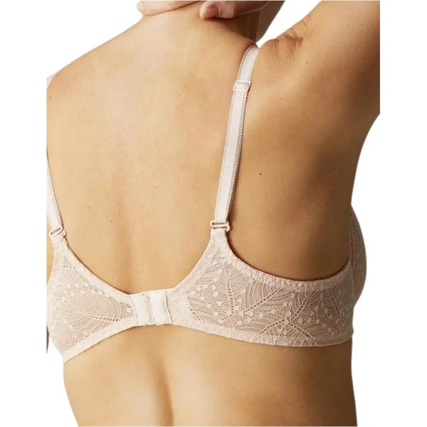 Simone Pérèle - Soutien-gorge moulé plongeant en dentelle avec armatures 38 (85) F Sable Rosé Comète