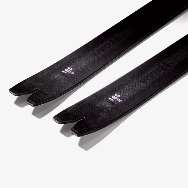 Skis de randonnée carbone avec peaux et sans fixation, WILDER 102