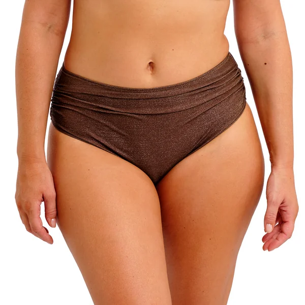 Slip Bikini taille haute marron Fantasie Bain