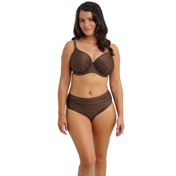 Slip Bikini taille haute marron Fantasie Bain