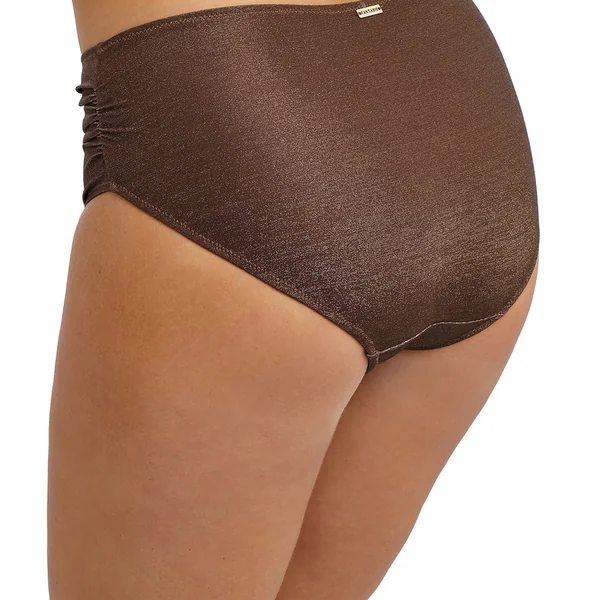 Slip Bikini taille haute marron Fantasie Bain