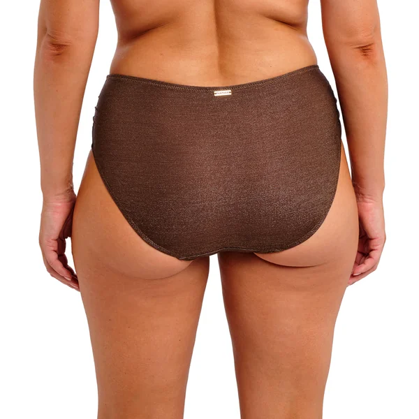 Slip Bikini taille haute marron Fantasie Bain