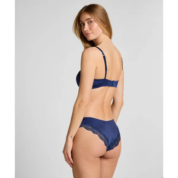 Slip brésilien Lace & Shine - Bleu