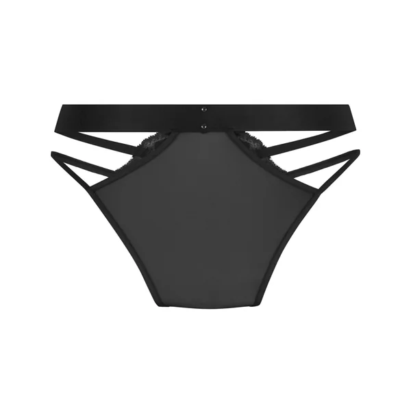 Slip brésilien ouvert à l'entrejambe Emmeline - Noir