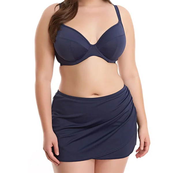 Slip de bain jupette twistée - Bleu Nuit Elomi Bain