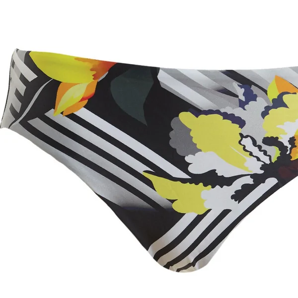 Slip de bain mi-couvrant imprimé - Noir BEZIERS Fantasie Bain