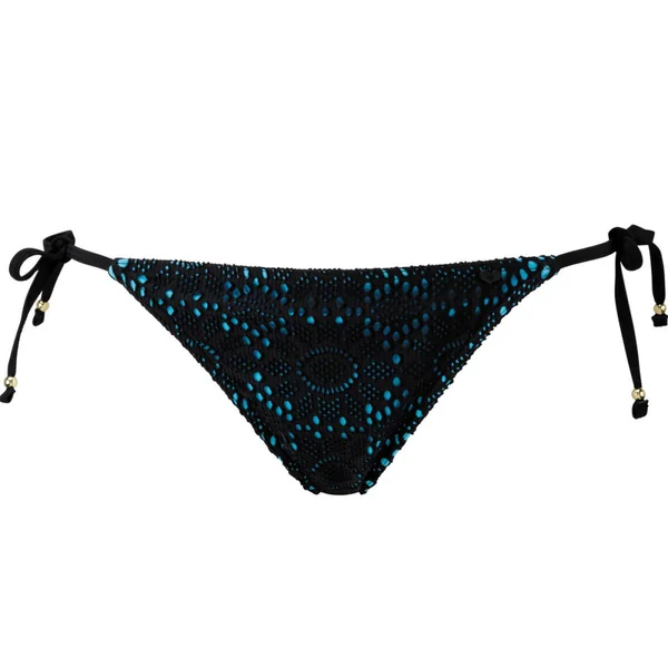 Slip de bain noué noir et bleu Audelle Swim