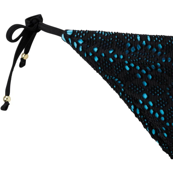 Slip de bain noué noir et bleu Audelle Swim