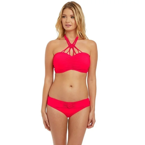 Slip de bain - Rouge MACRAME en nylon Freya Maillots
