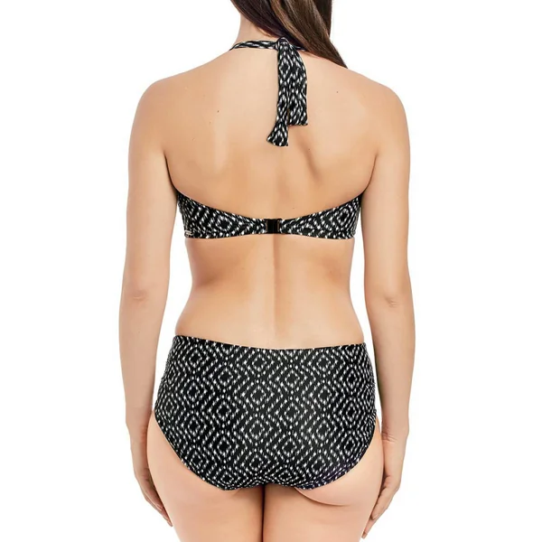 Slip de Bain taille haute côté plissés Imprimé - Noir Fantasie Bain