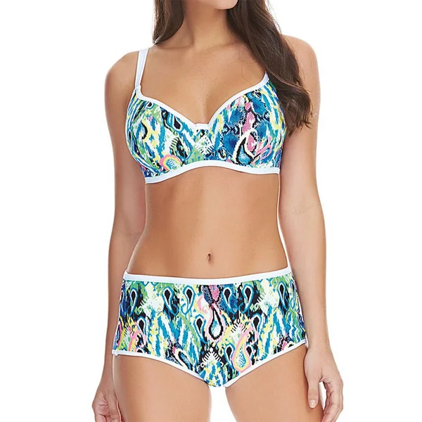 Slip de bain taille haute multicolore EVOLVE Freya Maillots
