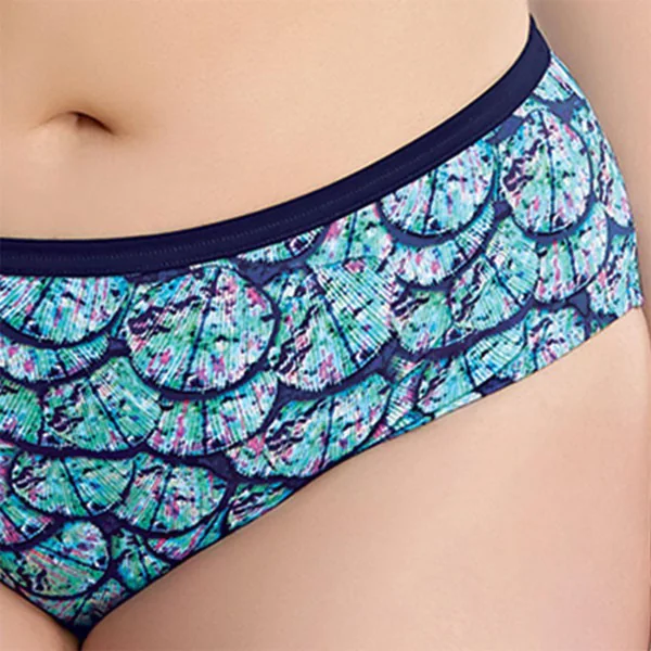 Slip de bain taille mi-haute Imprimé - Bleu Nuit Elomi Bain
