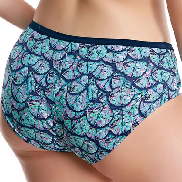 Slip de bain taille mi-haute Imprimé - Bleu Nuit Elomi Bain